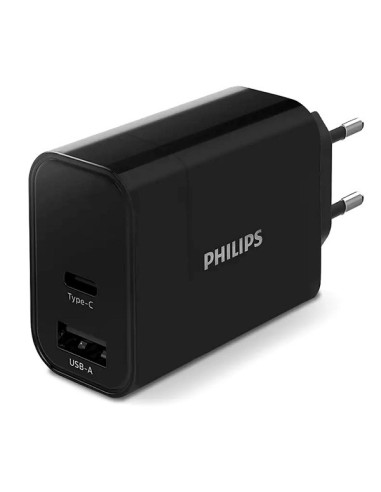 ΦΟΡΤΙΣΤΗΣ PHILIPS DLP2621-12 ΤΟΙΧΟΥ USB & Type-C, 30W, μαύρος