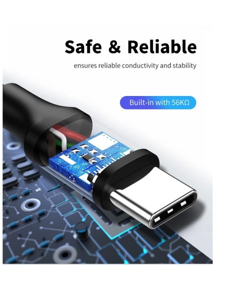 ΚΑΛΩΔΙΟ CABLETIME CT-C160 5210131038130 USB ΣΕ USB TYPE-C 2M, ΜΑΥΡΟ