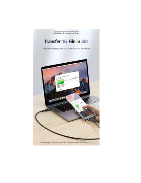 ΚΑΛΩΔΙΟ USAMS SJ459USB01 USB ΣΕ USB TYPE-C 1.2M, 100W ΜΑΥΡΟ