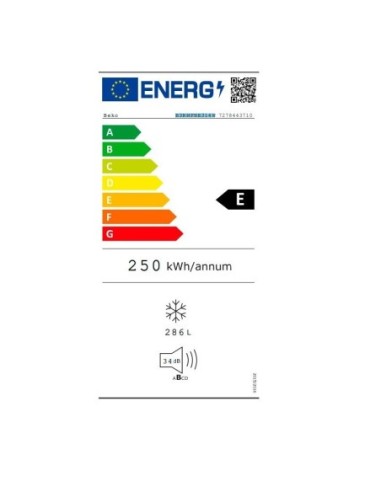 ΚΑΤΑΨΥΚΤΗΣ BEKO B3 RMFNE 314 W ΛΕΥΚΟΣ 185χ60 ΟΡΘΙΟΣ 286L Ε
