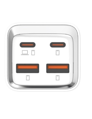 ΦΟΡΤΙΣΤΗΣ ΚΙΝΗΤΟΥ LDNIO A4610C, 2x USB-C & 2x USB, 65W, PD/QC ΛΕΥΚΟΣ