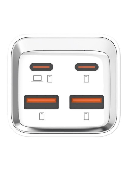 ΦΟΡΤΙΣΤΗΣ ΚΙΝΗΤΟΥ LDNIO A4610C, 2x USB-C & 2x USB, 65W, PD/QC ΛΕΥΚΟΣ