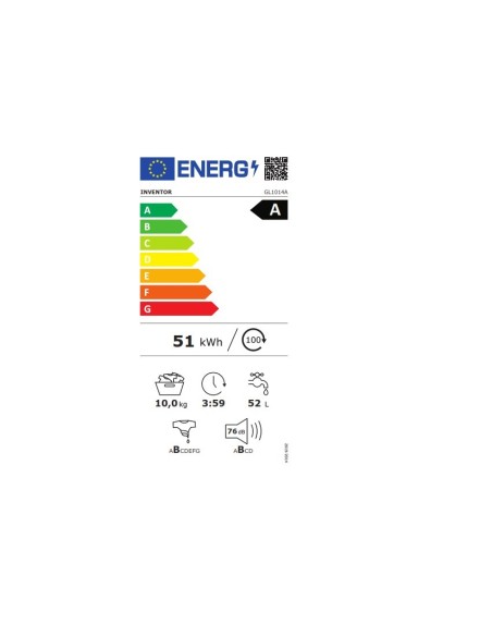 ΠΛΥΝΤΗΡΙΟ Ρ INVENTOR GL1014A 10kg 1400στρ A class INVERTER
