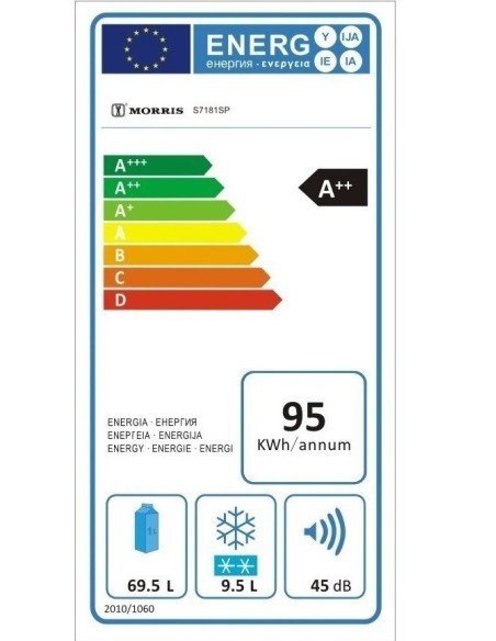 ΨΥΓΕΙΟ MORRIS S7181SP 85x47 ΜΟΝΟΠΟΡΤΟ SILVER  Α++ 81L