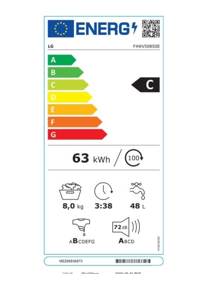 ΠΛΥΝΤΗΡΙΟ Ρ LG F4WV508S0E C CLASS 1400στρ. 8kg ΑΤΜΟΥ TURBO WASH 59min