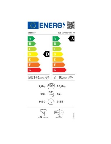 ΠΛΥΝΤΗΡΙΟ Ρ-ΣΤΕΓΝΩΤΗΡΙΟ INDESIT BDE 107436 WKV EE 10kg/7kg 1400στρ