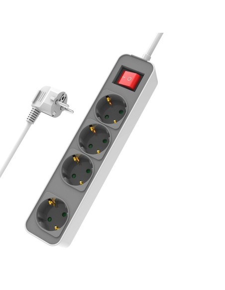 ΠΟΛΥΜΠΡΙΖΟ POWERTECH  PT-1056, 4x SCHUKO 16A, 1.4m, ΛΕΥΚΟ