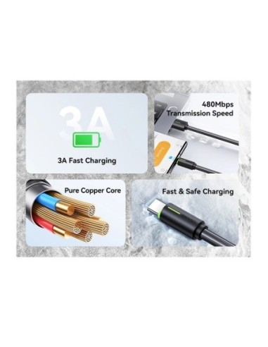 ΚΑΛΩΔΙΟ USAMS SJ732USB02 USB-C σε USB US-SJ732, 18W, 480Mbps, 1m, λευκ