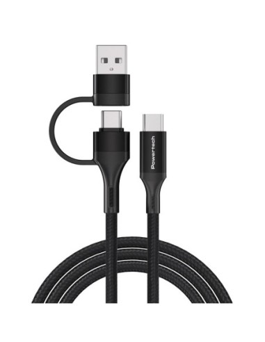 ΚΑΛΩΔΙΟ ΣΥΝΔΕΣΗΣ POWERTECH PTR-0158 USB & USB-C σε USB-C PD 60W, coppe