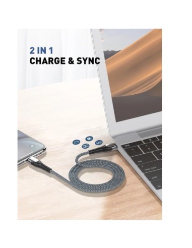 ΚΑΛΩΔΙΟ LDNIO LC112 LIGHTNING ΣΕ USB-C 30W PD, 2m ΓΚΡΙ