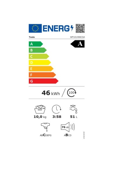 ΠΛΥΝΤΗΡΙΟ Ρ TESLA WF101490CSA 10kg ME ATMO 1400στρ ΓΚΡΙ 60εκ A CLASS