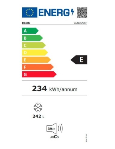 ΚΑΤΑΨΥΚΤΗΣ BOSCH GSN36AIEP 186x60 INOX E CLASS