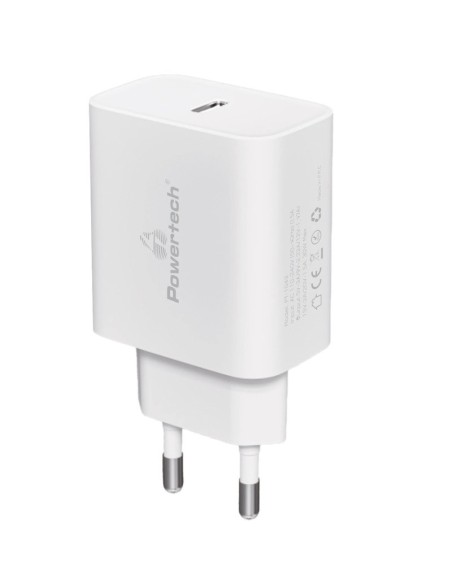 ΦΟΡΤΙΣΤΗΣ ΚΙΝΗΤΟΥ POWERTECH PT-1043, USB-C, PD QC3.0, 30W, ΛΕΥΚΟΣ