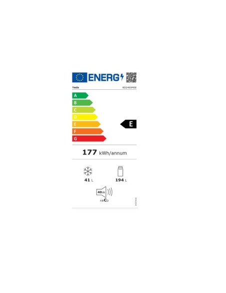 ΨΥΓΕΙΟ TESLA RD2400MSE ΔΙΠΟΡΤΟ 159x55x55 E CLASS SILVER
