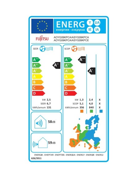 ΣΕΤ A/C FUJITSU ASYG09KPCE/AOYG09KPCA 9000BTU INV WIFI READY