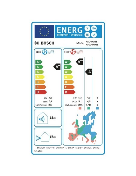ΣΕΤ A/C BOSCH ASI24DW31/ASO24DW31 WIFI SERIES 4 24000BTU INV HOME CONN
