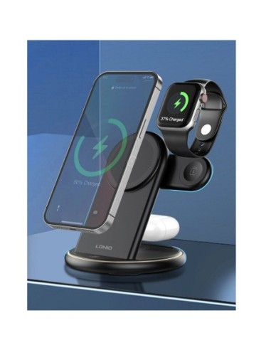 ΦΟΡΤΙΣΤΗΣ ΚΙΝΗΤΟΥ LDNIO WL02 ΑΣΥΡΜΑΤΟΣ ΜΕ LED ΦΩΤΙΣΜΟ 3 ΣΕ 1 , 15W ΜΑΥ