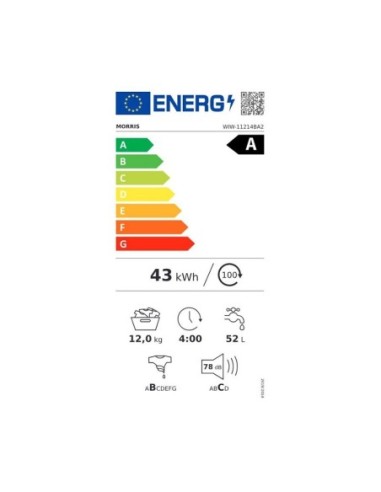 ΠΛΥΝΤΗΡΙΟ Ρ MORRIS WIW-11214BA2 12kg 1400στρ Α CLASS ΜΕ ΑΤΜΟ