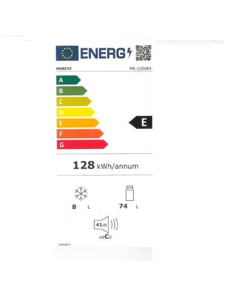 ΨΥΓΕΙΟ MORITZ MR-120084 84x48x56 E CLASS 91lt ΜΟΝΟΠ ΛΕΥΚΟ