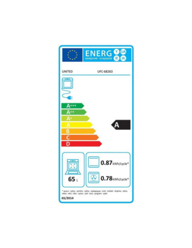 ΚΟΥΖΙΝΑ UNITED UFC-68263 60εκ ΑΕΡΟΘΕΡΜΗ 65lt ΕΜΑΓΙΕ ΛΕΥΚΗ